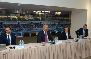 Bakıda idman gimnastikası üzrə Dünya Kubokuna gəlmiş nümayəndə heyəti rəhbərləri və üzvlərinin görüşü keçirilib. Azərbaycan, 18 fevral, 2016